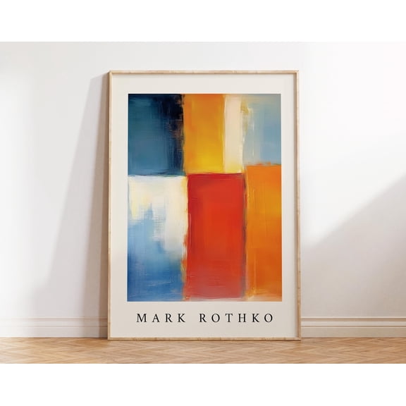 Modern Colour Block Abstract Wall Art | Mark Rothko Inspired Print | Vibrant Poster for Living Room, Office, Bedroom, Dining Room, 16x24 UNFRAMED