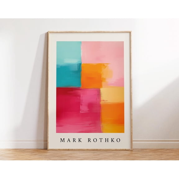 Modern Colourful Abstract Wall Art | Mark Rothko Inspired Poster | Contemporary Colour Block Print for Living Room, Bedroom, Office, 12x18 UNFRAMED