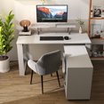 thumbnail image 1 of Modern Combo Computer Desk with Storage Cabinet and Monitor Stand, Versatile Workstation for Home Office, 1 of 1