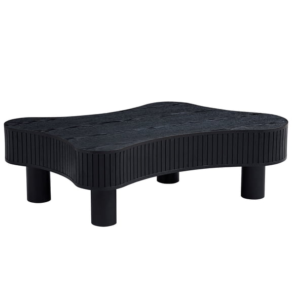 Modern Compact Coffee Table | Useful in Bedroom and Living Room | MDF and Rubber Wood Construction | Time - saving Assembly