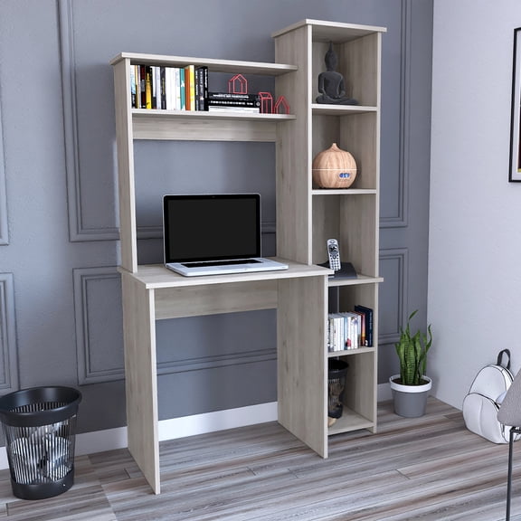 Modern Computer Desk with Five Cubbies | For Limited - Space Offices | Offers Convenient Storage