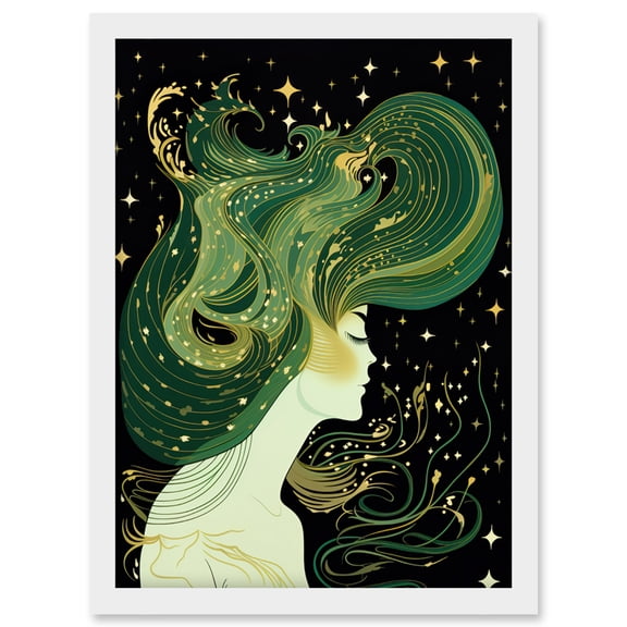 Modern Concept Art Aurora Borealis Illustration Artwork Framed Wall Art Print A4