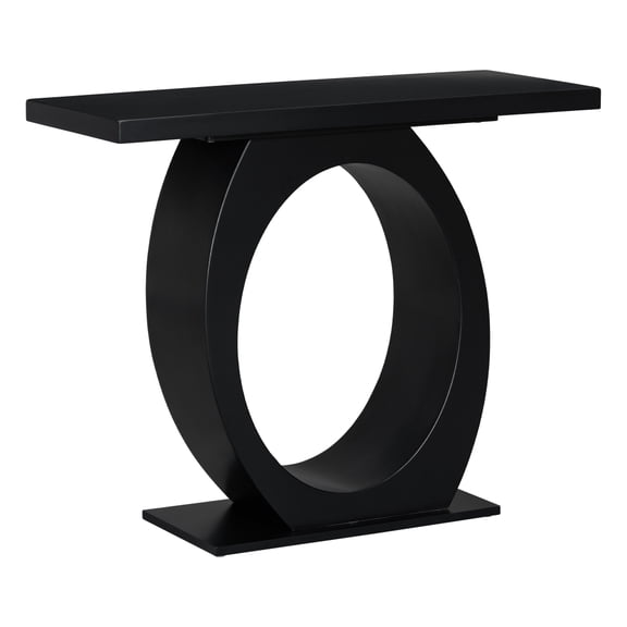 Modern Console Table with Unique Oval Egg-Shaped Base, MDF & Acacia Wood Entryway Sofa Table, Sleek Contemporary Accent Table for Living Room Hallway Bedroom, 2 Colors Optional