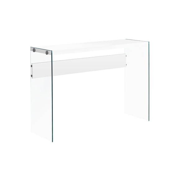 Modern Console Table | Used in Multiple Rooms | Clear Tempered Glass Sides | Overcomes Decor Mismatch