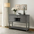 thumbnail image 1 of Buffet Sideboard Table Wood Console Table with Drawer,Cabinet and Bottom Shelf for Kitchen Room Bedroom Living Room- 45.2 Inch Gray, 1 of 7