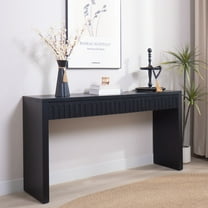 Modern Console Table with 4 Drawers, 59.2" Entryway Table (Black)