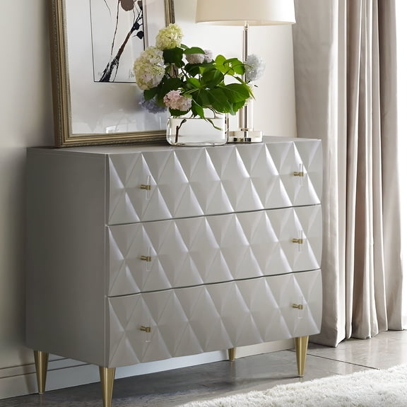 Modern Console with Decorative Patterns / Ideal for Living Areas / Easy - Access Drawers