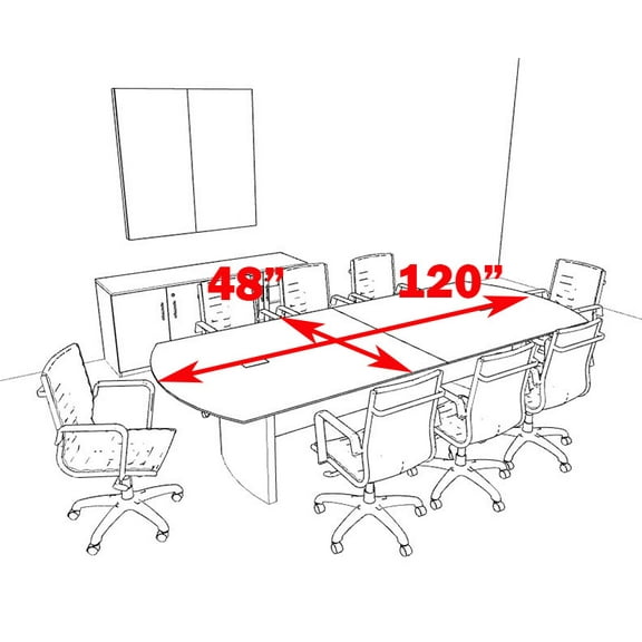Modern Contemporary 10' Feet Conference Table, #MT-MED-C6