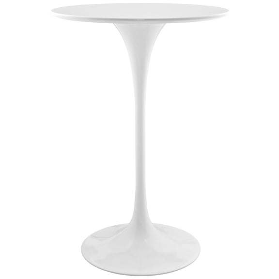 Modern Contemporary 28Inches Bar Table, White, Metal