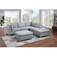 thumbnail image 1 of Modern Contemporary 6pc Modular Sectional Set Armless Chair Ottoman Wedge Couch Living Room Light Grey Dorris Fabric Wooden Deco, 1 of 9