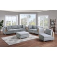 thumbnail image 1 of Modern Contemporary 7pc Sofa Set Sofa Loveseat Armless Chair Ottoman Wedge Living Room Light Grey Dorris Fabric Wooden Deco, 1 of 9