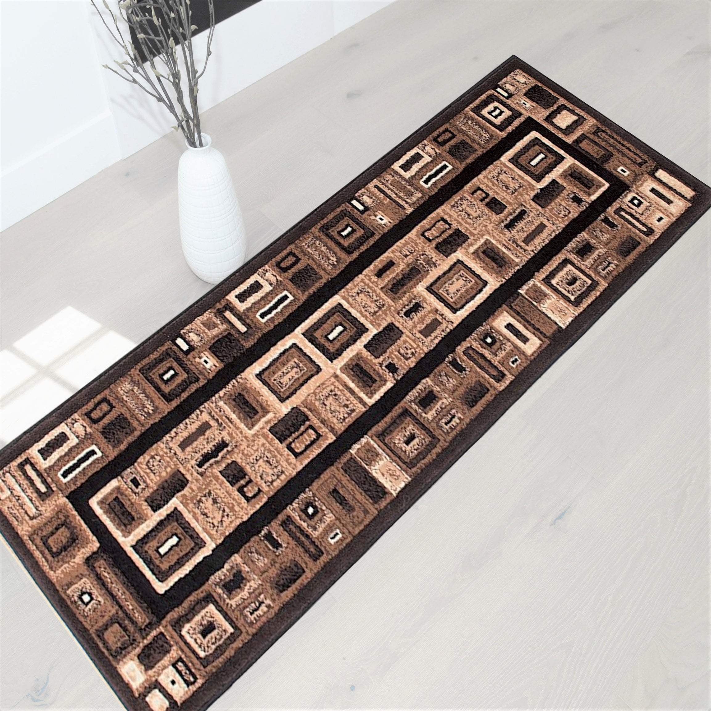 Modern Contemporary Abstract Rug- Frame/Boxy/Cube Pattern-Shed Free ...