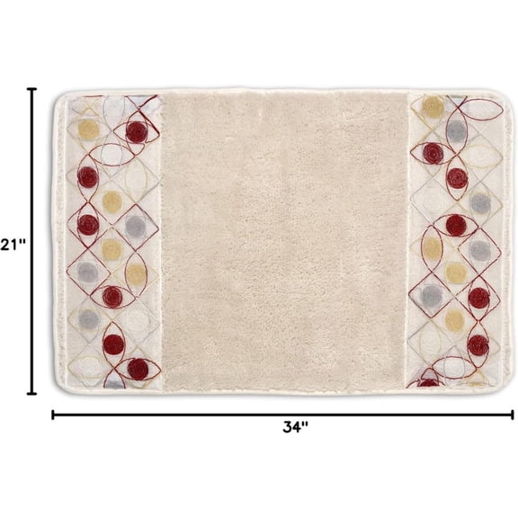 Modern Contemporary Acrylic Bathroom Rug Luxury Stylish Rectangular Shower Mat for Tub and Bathroom Decor