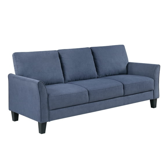Modern Contemporary Blue Upholstered Sofa - 3-Seater Couch for Living Room, Durable Solid Wood Frame, Plush Polyester Fabric, 78.5" Wide, Comfort & Style