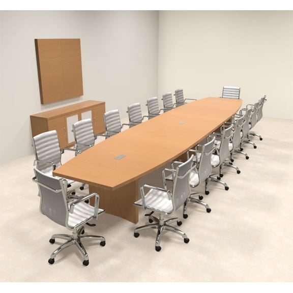 Modern Contemporary Boat Shaped 18' Feet Conference Table, #RO-ABD-C13