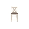 thumbnail image 1 of Modern Contemporary Dining Room Furniture Chairs Set Of 2 Counter Height Chairs Light Wooden High Chair X Back Design Cushion Seat, 1 of 9