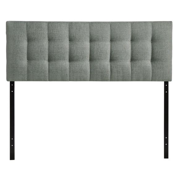 Modern Contemporary Full Size Fabric Headboard, Grey Fabric