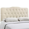 thumbnail image 1 of Modern Contemporary Full Size Fabric Headboard, Ivory Fabric, 1 of 4