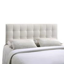 Modern Contemporary Full Size Vinyl Headboard, White Faux Leather