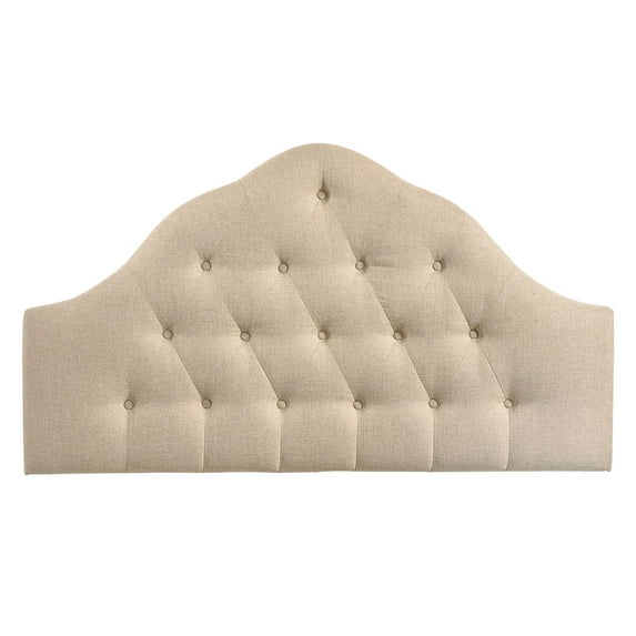 Modern Contemporary King Size Fabric Headboard, Beige Fabric