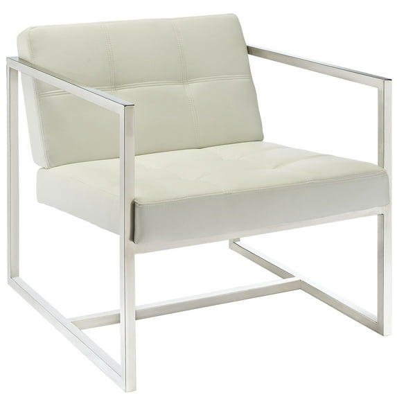 Modern Contemporary Living Room Lounge Chair White