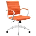 thumbnail image 1 of Modern Contemporary Office Chair, Orange Faux Leather, 1 of 4