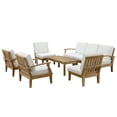 thumbnail image 1 of Modern Contemporary Outdoor Patio Eight Pcs Sofa Set Natural White Rattan Wicker, 1 of 7