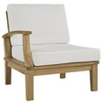 thumbnail image 1 of Modern Contemporary Outdoor Patio Teak Left-Arm Sofa, White Wood, 1 of 4