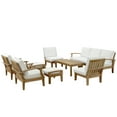 thumbnail image 1 of Modern Contemporary Outdoor Patio Ten Pcs Sofa Set Natural White Rattan Wicker, 1 of 9
