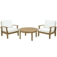 thumbnail image 1 of Modern Contemporary Outdoor Patio Three Pcs Sofa Set Natural White Rattan Wicker, 1 of 5