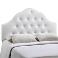 thumbnail image 1 of Modern Contemporary Queen Size Vinyl Headboard, White Faux Leather, 1 of 4