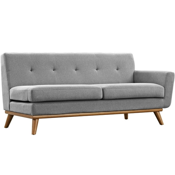 Modern Contemporary Right-Arm Loveseat , Grey, Fabric