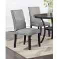 thumbnail image 1 of Modern Contemporary Set of 4pc Side Chairs Gray Fabric Cushion Upholstered Nailhead Trim Dining Room Chairs, 1 of 10