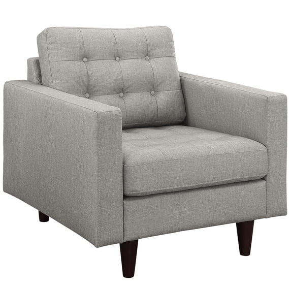 Modern Contemporary Upholstered Armchair, Grey Fabric
