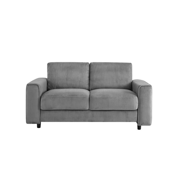 Modern Contemporary Upholstered Corduroy Plush Tufted Loveseat, Grey