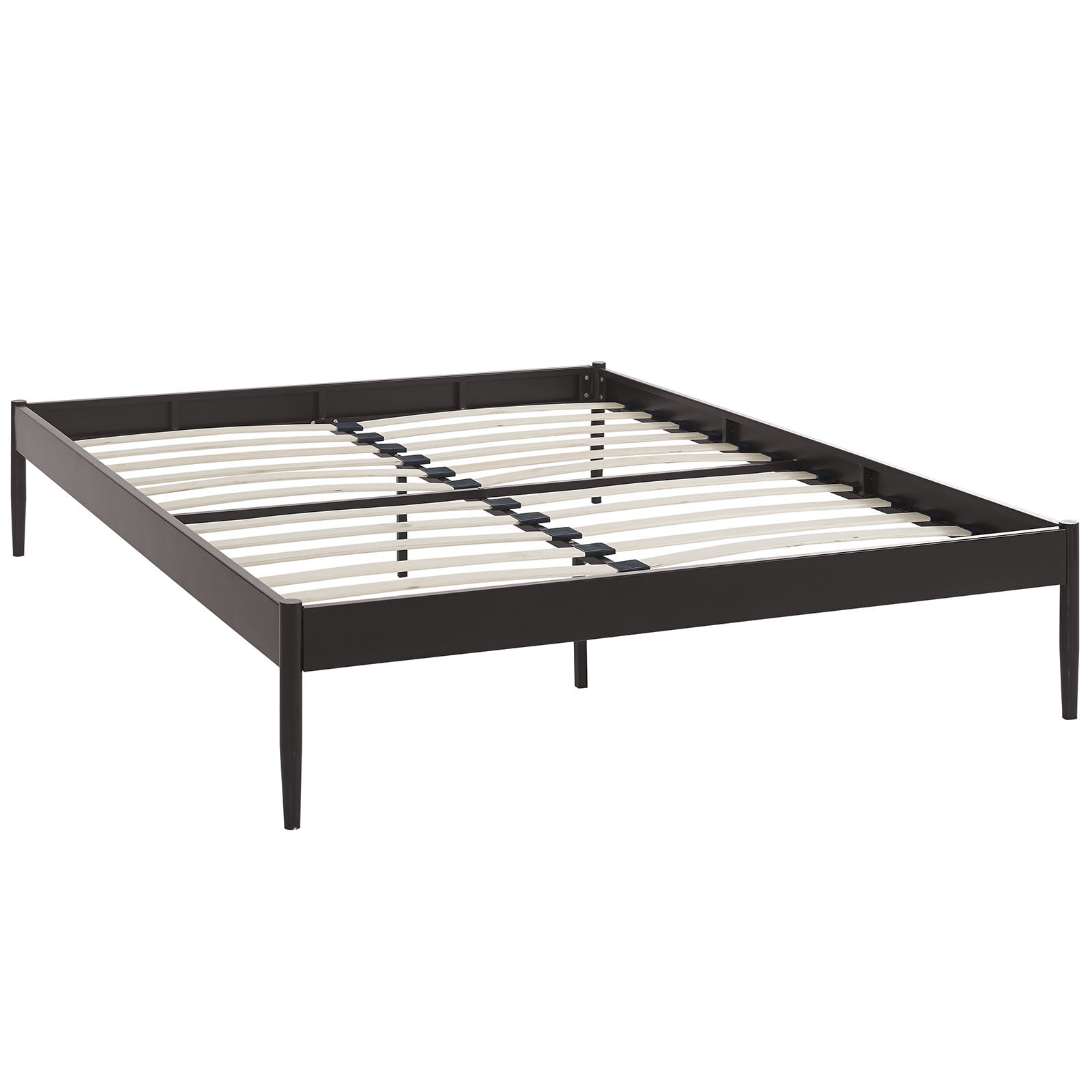 Modern Contemporary Urban Design Bedroom King Size Platform Bed Frame, Brown, Metal Steel