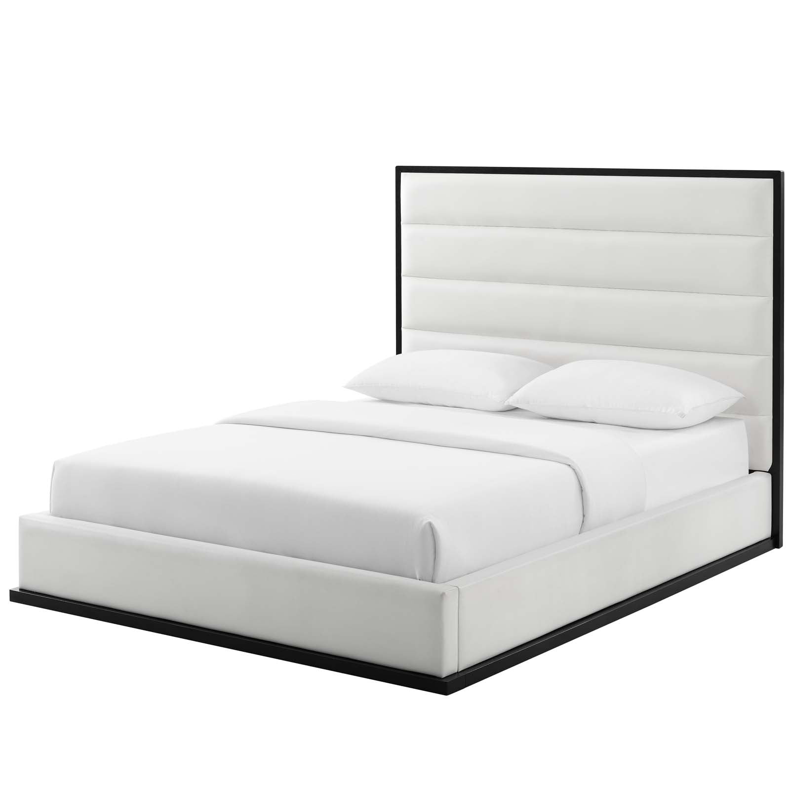 Modern Contemporary Urban Design Bedroom Queen Size Platform Bed Frame