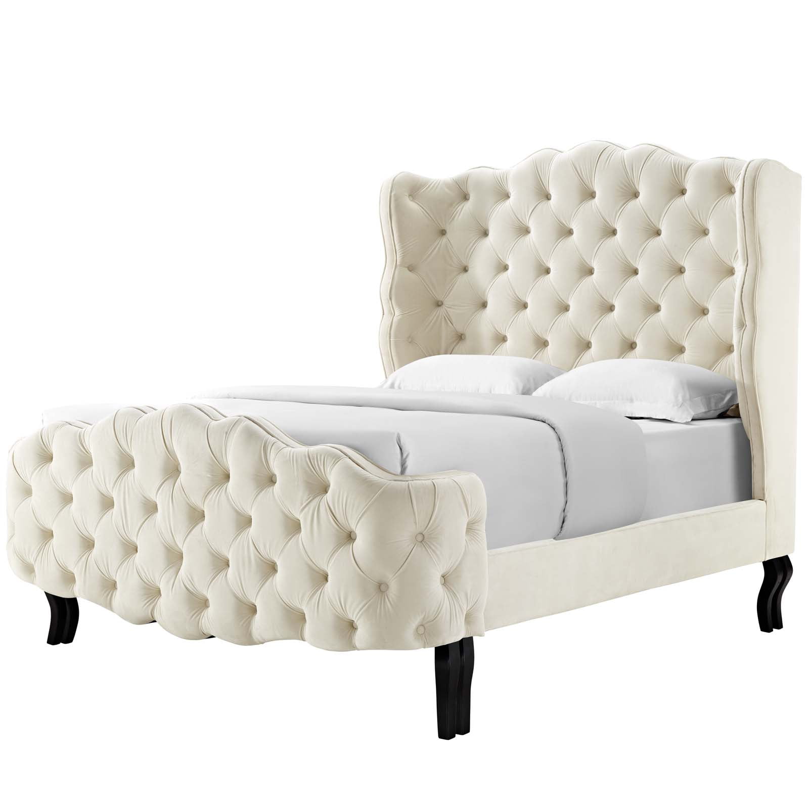 Modern Contemporary Urban Design Bedroom Queen Size Tufted Platform Bed