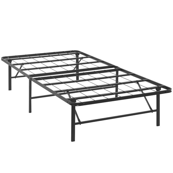 Modern Contemporary Urban Design Bedroom Twin Size Platform Bed Frame, Brown, Metal Steel