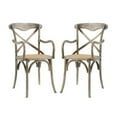 thumbnail image 1 of Modern Contemporary Urban Design Dining Kitchen Room Side Chair Armchair, Set of Two, Wood, Grey Gray, 1 of 5