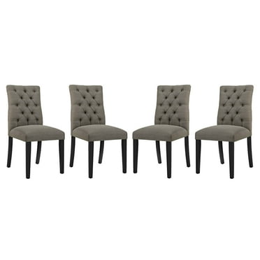 Modern Contemporary Urban Design Dining Kitchen Room Side Chair, Set of Four, Fabric, Grey Gray