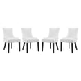 thumbnail image 1 of Modern Contemporary Urban Design Dining Kitchen Room Side Chair, Set of Four, Faux Vinyl Leather Nail Rivet, White, 1 of 4