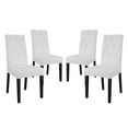 thumbnail image 1 of Modern Contemporary Urban Design Dining Kitchen Room Side Chair, Set of Four, Faux Vinyl Leather, White, 1 of 5