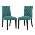 thumbnail image 1 of Modern Contemporary Urban Design Dining Kitchen Room Side Chair, Set of Two, Fabric, Aqua Blue, 1 of 5