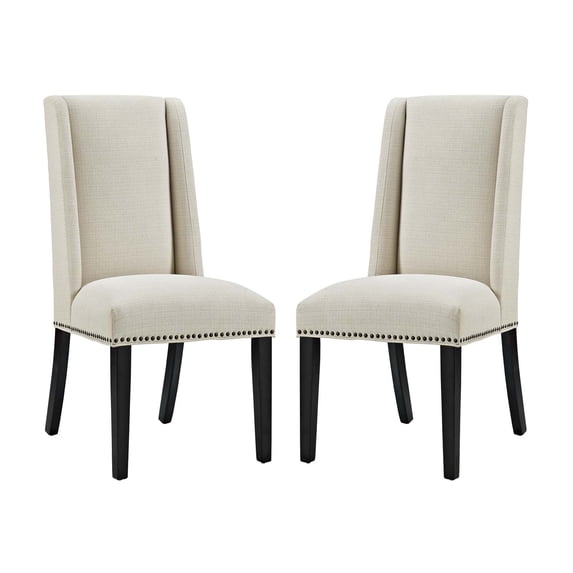 Modern Contemporary Urban Design Dining Kitchen Room Side Chair, Set of Two, Fabric, Beige