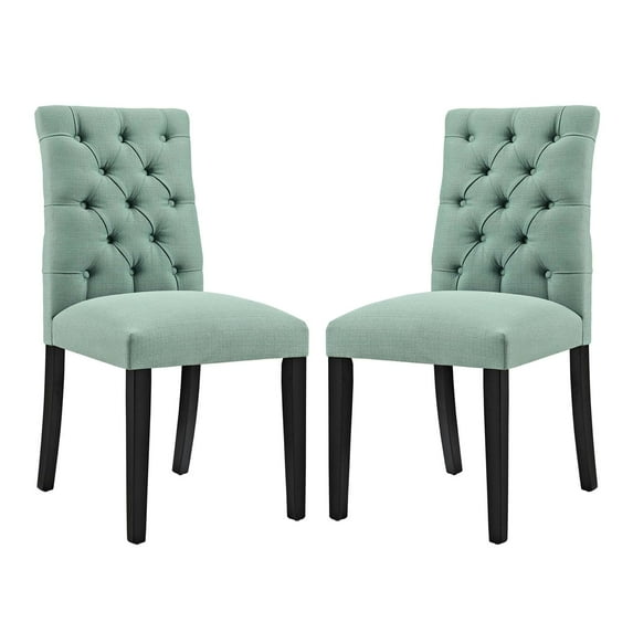 Modern Contemporary Urban Design Dining Kitchen Room Side Chair, Set of Two, Fabric, Blue