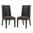 thumbnail image 1 of Modern Contemporary Urban Design Dining Kitchen Room Side Chair, Set of Two, Fabric, Brown, 1 of 4