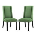 thumbnail image 1 of Modern Contemporary Urban Design Dining Kitchen Room Side Chair, Set of Two, Fabric, Green, 1 of 4