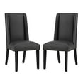 thumbnail image 1 of Modern Contemporary Urban Design Dining Kitchen Room Side Chair, Set of Two, Faux Vinyl Leather, Black, 1 of 5