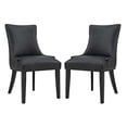 thumbnail image 1 of Modern Contemporary Urban Design Dining Kitchen Room Side Chair, Set of Two, Faux Vinyl Leather Nail Rivet, Black, 1 of 5